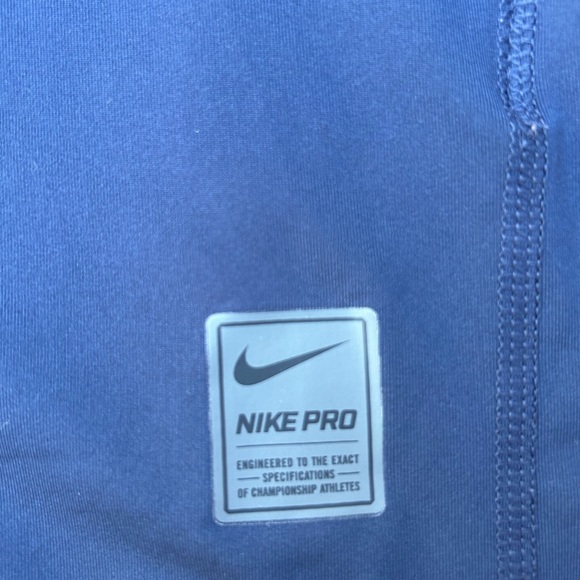 Nike Pro Dri-Fit Mens Short Sleeve Navy Blue Fitted XXL Athletic Shirt - Picture 6 of 6